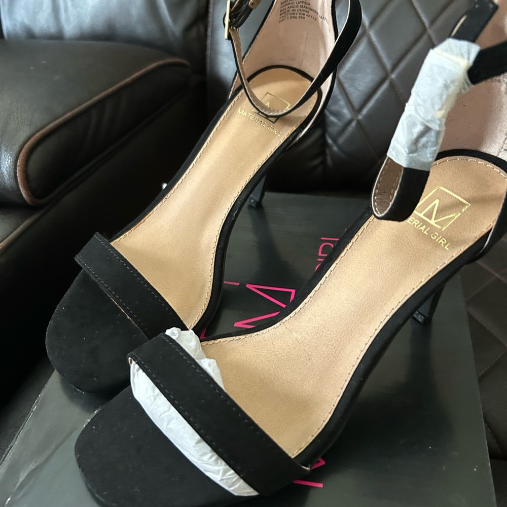 Material Girl Black High Heeled Sandals